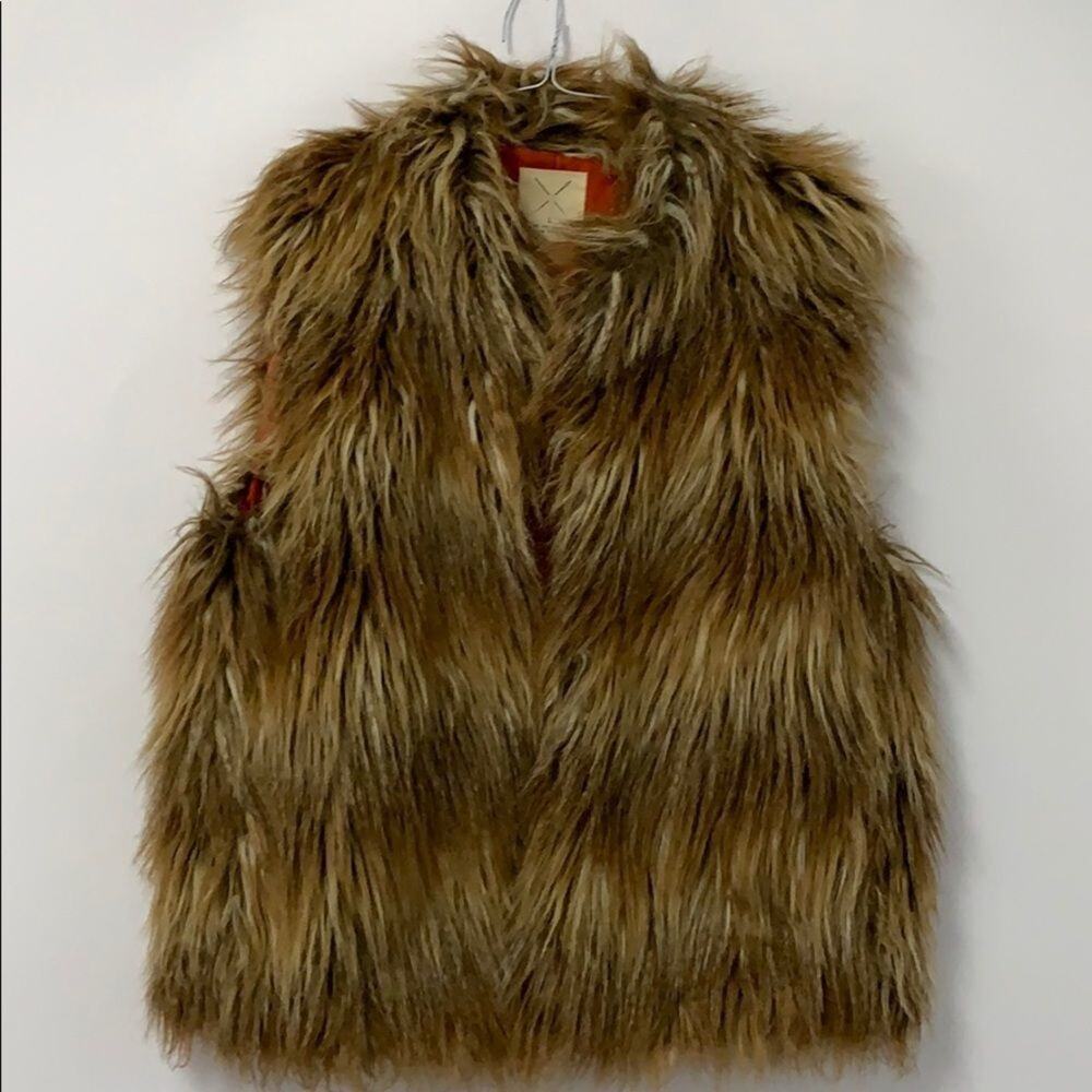 PINS & NEEDLES ANTHROPOLOGIE FAUX FUR JACKET‎ SIZ…L